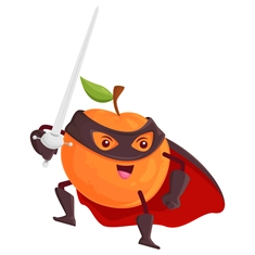 Superhero Apricot Classroom Fruit Transparent Sticker